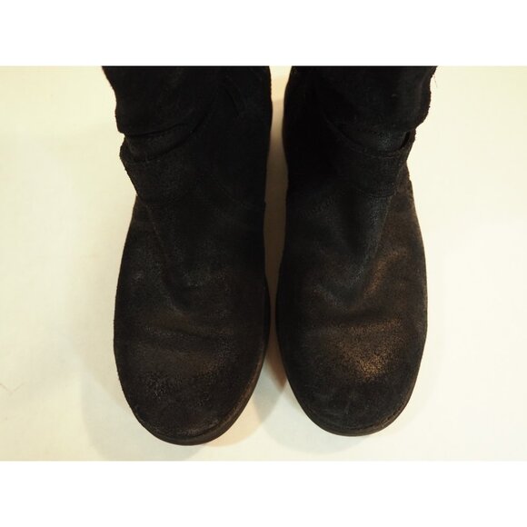 Ugg Black Suede Black Snakeskin Detail Zipper Ankle Boots, Size 7 (US) - Picture 4 of 10